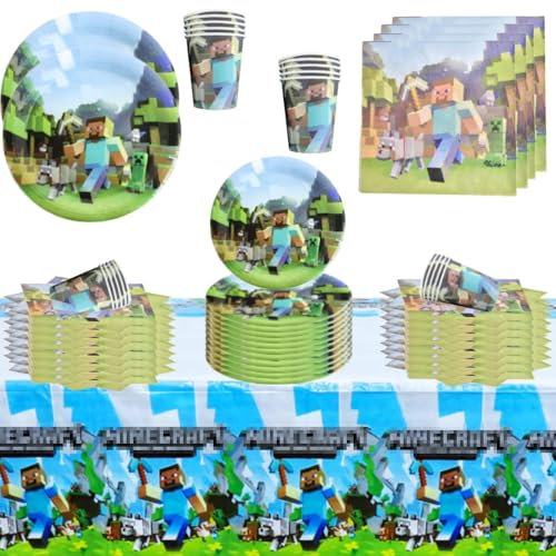 Ensemble D'anniversaire,Vaisselle Anniversaire,Decoration Anniversaire Assiettes Serviettes Tasse Nappes,Peut accueillir 20 personnes (W1)
