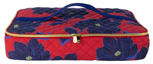 Draper James Insulated Casserole Carrier for Hot and Cold, Quilted with Handle for 16x10 Pan, Magnolia Shadows Red