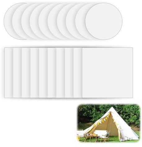 MxyVrix 20 Stück wasserdicht transparent Zelt-Reparaturband-Set, Anwendbar auf Luftmatratzen, Zelte, aufblasbares Schwimmspielzeug, Autositz, Sofa, Markisen, Kajak