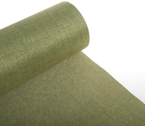 Shabby Chic Deluxe DEKO AS Tischläufer mit feinem Lurexfaden 700200 und 700300 (29 Oliv, 300 mm)