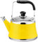 Bouilloire sifflante jaune en acier inoxydable(1L)