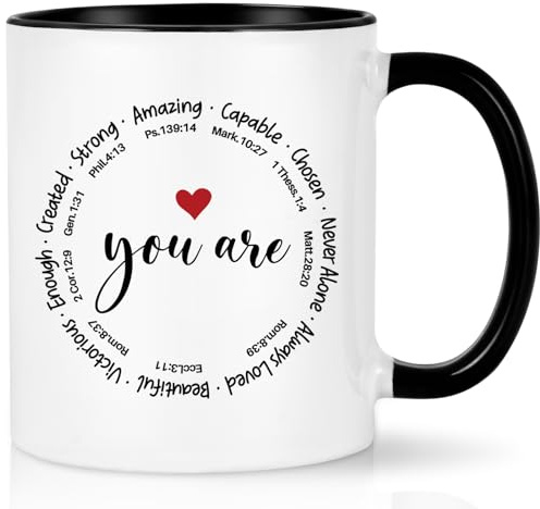 Joymaking Geschenke für Frauen Religiöse Geschenke zur Konfirmation Christliche Geschenkideen Kaffeetasse mit Bibel für Frauen, 320ML Schwarz