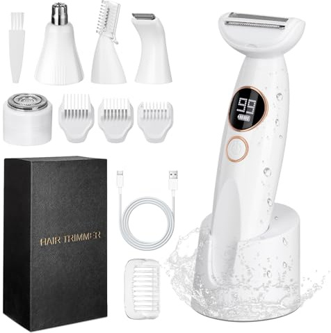 Deciniee Lady Shavers for Women,Bikini Trimmer,5 in 1 Electric Razors | Bikini Shaver,Epilator for Female for Face, Nose, Eyebrows, Arms, Legs - Facial Hair Remover for Girls for Wet and Dry use