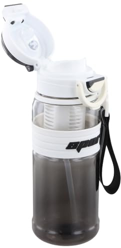 Sports Water Bottle 800ML,Plastic Drinks Bottle with Straw and Strap,Leakproof Water Bottle with Filter,Lock Cover, BPA Free for Gym, School, Cycling