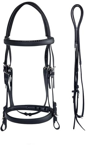 Anti-Verschleiß-Pads für Pferdezaumzeug und Hackamore – langlebige Zügel für Hobbypferdezaumzeug(Black,L)