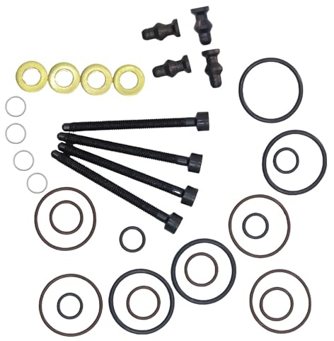 Bywindup Juego de 4 juntas para inyectores de válvulas y tornillos elásticos Compatible con los códigos de motor AGR, AHF, AJM, AMF, ALH 1.4 TDI 1.9 TDI 2.0 TDI Recambio para 038103385A 1417010997