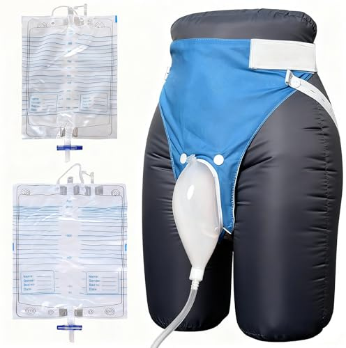 Reusable Male Urine Bag, Wearable Men's Urinal with 2 Urine Catheter Bags(2000ML*1+1000ML*1), Portable Wearable Urinary Drainage for Men, Elderly, Bedridden Patients