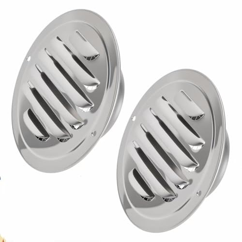 JYYWTSI 2 pezzi Griglia di Ventilazione 70mm Acciaio Inox Rotonda con Rete Anti Insetto, Griglia di Scarico Rotonda in Acciaio Inossidabile per Cucina Bagno e Esterno