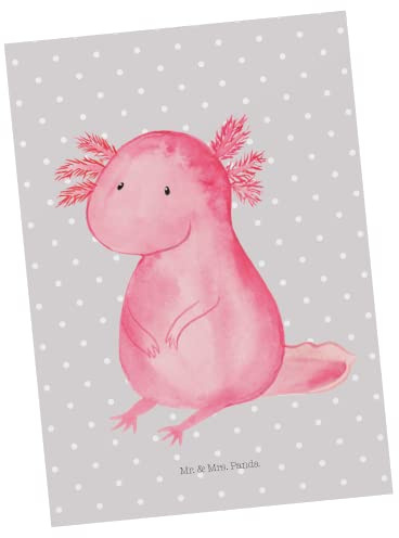 Mr. & Mrs. Panda Postkarte Axolotl Niedlich - Geschenk, Grußkarte, Ansichtskarten, Liebe, Lebensweisheit, Freundin, Ansichtskarte, Fröhlich, einzelkarte, Postkarten, Weisheit