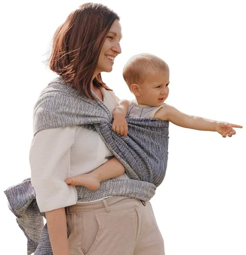 NéoBulle - Écharpe SeaCell - Porte-Bébés Physiologique - Tissu Doux et Respirant - 100% Fabriqué en France - De 0 à 3-4 Ans, Marine
