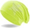 Hatstar Strass Stern Damen Beanie Mütze | elastisches Slouch Long Beanie | Mädchen Mütze | mit edler Strass Applikation | leicht und weich (neon gelb)