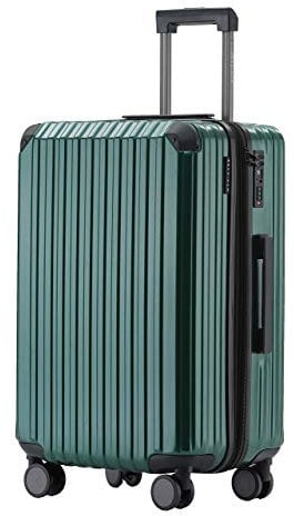 Münicase M816 TSA-Schloß Koffer Reisekoffer Trolley Kofferset Hardschale Boardcase Handgepäck (Dunkelgreen, Mittler Koffer)