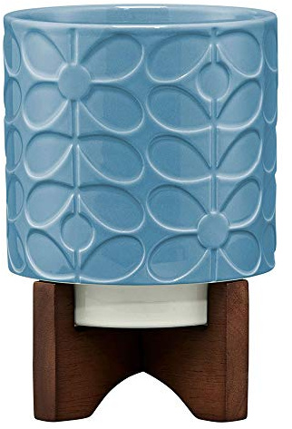 Orla Kiely Pot de Fleurs en céramique, Céramique, Bleu Ciel, Taille Unique