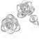 Flower Stud Earrings for Women, Hypoallergenic 14K White Gold Cubic Zirconia Stud Earrings