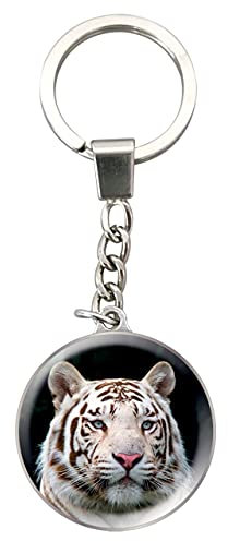 Deluxebase 48309 Magnidome Keychains - White Tiger schlüsselringe, bunt, Tigre Blanco