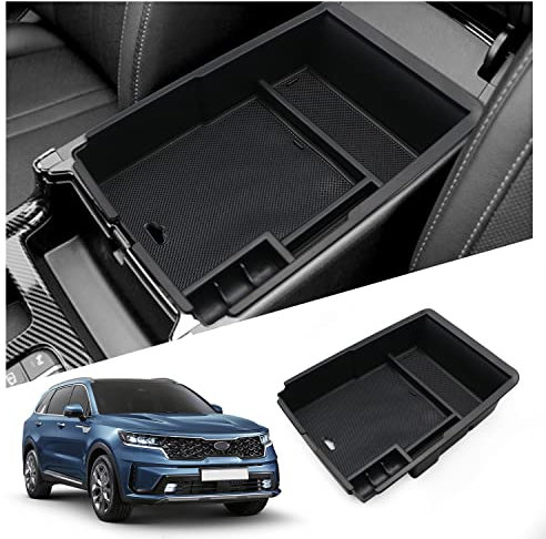 Ruiya Kompatibel mit Kia Sorento MQ4 2020-2023 Mittelkonsole Aufbewahrungsbox, Sorento Armlehne Organizer Tray Mittelarmlehne Handschuhfach Mittelkonsole Organizer Ablagefach Sorento Zubehör
