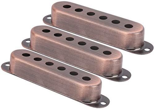 Brass Pickup Cover, Single-Coil Brass Fine Workmanship Gitarren Pickup Cover, für Bands Bass Practice und Performance Guitar(Red copper)