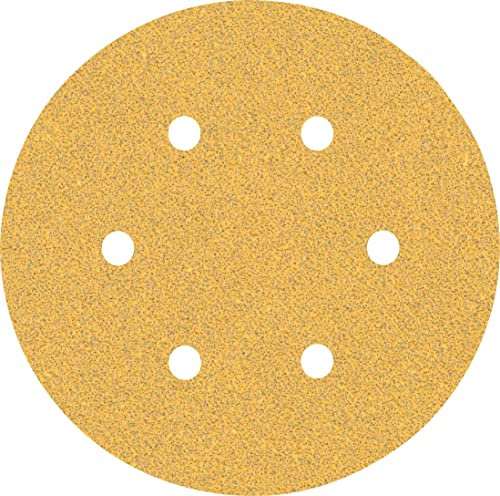 Bosch Professional 50x Carte Abrasive Expert C470 con 6 Fori per Legno Duro, Vernice su Legno, Ø 150 mm, Grana 60, Accessorio Levigatrice Rotoorbitale