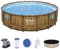 Bestway Power Steel Swim Vista Series Frame Pool Set completo con pompa filtro Ø 488 x 122 cm, effetto legno (pino), rotondo