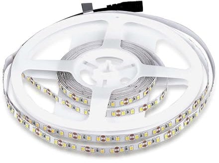 V-TAC Striscia Led da Interno SMD 3528 8W - 5 Metri - Striscia LED Adesiva per Casa, Cucina, Camera, Ambienti Interni - Luce Bianca Calda 3000k - Strisce LED Luminosità 800 Lumen - Alimentata 12V