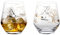 Anton Studio Designs Skye Handmade Stemless Wine Glass with Hebridean Design Perfect for Red Wine, White Wine, Water, or Beverages - 500 ml - Clear - Set of 2 Elegant Glass Tumblers