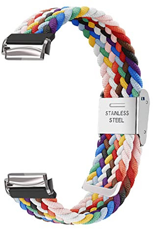 Nylon Armband Kompatibel mit Fitbit Luxe Armband Keine Lücke Für Herren Damen Sport Stoff Ersatzband mit Uhrenarmband Für Fitbit Luxe (bunt,Silber Verbinder)