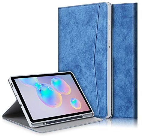 DINGGUAGUA Étui pour Samsung Galaxy Tab S6 Lite 10,4'', avec porte-stylo pour tablette Samsung Tab S6 Lite, bleu foncé