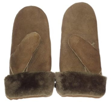 SUPER s6x Lammfell Handschuhe Fäustlinge, Fausthandschuhe Merino Lammfell, Damen - Größenbeschreibung siehe Produktbeschreibung (M, Grün olive)