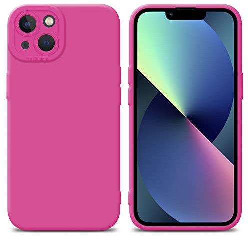 Cadorabo Hülle kompatibel mit Apple iPhone 14 Schutzhülle TPU Silikon Case Liquid Design mit Kameraschutz Slim Kratzfest Weiche Gummi mit Rundumschutz Case Hülle für iPhone 14 in Pink