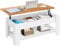 Coffee Table With Storage, Lift Up Coffee Table For Living Room, Wooden Coffee Tables With 1 Shelf Large Hidden Storage Rectangular Lift-Top Sofa End Tea Table for Living Room Furniture, White / Pine