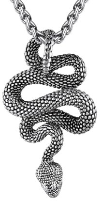 U7 Collana a serpente da uomo e donna ciondolo serpente pitone colore argento con catena regolabile in acciaio inossidabile collana snake uomo regalo per uomo e donna