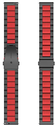 TECKEEN Uhrenarmband für OMEGA 20 mm Gurtband, 20 mm Metall-Uhrenarmband, rot / schwarz, Riemen