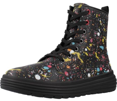 Geox J Phaolae Girl, Stivale alla Caviglia, Black Multi Coloured, 30 EU