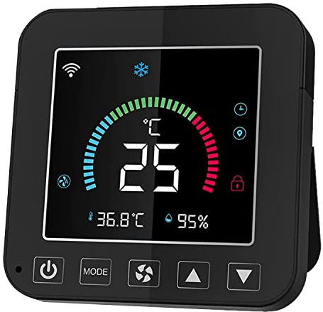 JUJIAN Control inteligente de aire acondicionado, Tuya Wifi Sensor inteligente de temperatura y humedad Controles de CA con retroiluminación LCD
