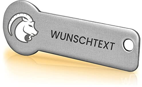 Einkaufswagenlöser ® Personalisiert mit Sternzeichen/Personalisierter Schlüsselanhänger mit Gravur & Schlüsselfundservice/Einkaufschip zum Rausziehen/Entriegler für Einkaufswagen