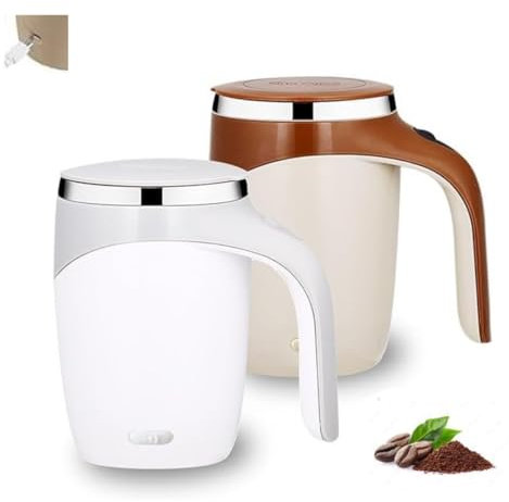 HPX Self Stirring Mug: 2 Pack Automatic Mixing Cup, Electric for Coffee, Milk, Tea
