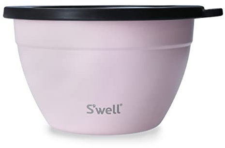 S'well Salad Bowl Kit, Pink Topaz, 1.9L - Salad Lunch Box with Condiment Container and Removable Tray - Leak-Proof and Dishwasher Safe