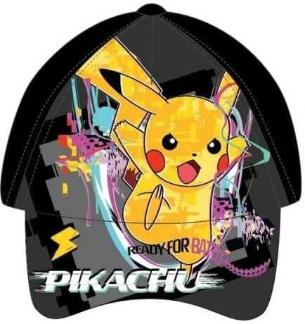 Schirmmütze für Jungen/Kinder, verstellbare Baseballkappe, Schwarz, Einheitsgröße für Pokemon