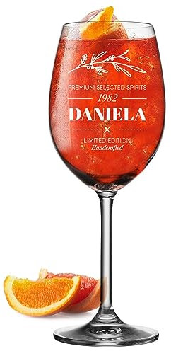 Leonardo Aperol Spritz Bicchiere da vino 460 ml con incisione – regalo per donne – Spirits Premium – Idea regalo per l'estate sangria, Lillet e cocktail