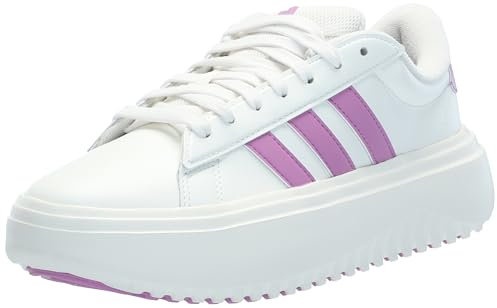 adidas Sneaker da donna Grand Court con plateau, Bianco/viola preamato/viola preamato, 8.5