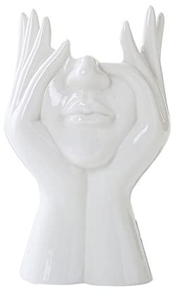 YWNYT Keramik-Gesichtsvase, weibliche Form, künstlerischer Kopf, Halbkörper-Büste, Frauengesicht, Pflanzgefäß, feministischer Minimalismus, dekorativ, moderne Blumenvase für Zuhause, Wohnzimmer, Büro