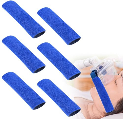 6-Pack CPAP Gurtbezüge Gesichtspads Gurt-Komfort-Pads CPAP-Gesichtspolster, für Schlafapnoe-Maskenkissen, komfortables CPAP-Zubehör, CPAP-Maskeneinlagen, CPAP-Softbandagen
