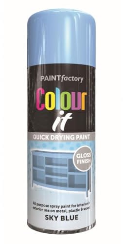 Inspired Essentials - All Purpose Aerosol Spray Paint 400ml Quick Drying Spray, Fast Dry and Excellent Coverage for Metal, Wood, Plastic and More (1, Sky Blue)
