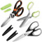 Multifunctional Kitchen Scissors, Stainless Steel Kitchen Shears Set of 3, 1 Pair for Poultry + 1 Pair with Teeth (for Meat) + 1 Pair for Herb (with 5-Blades)
