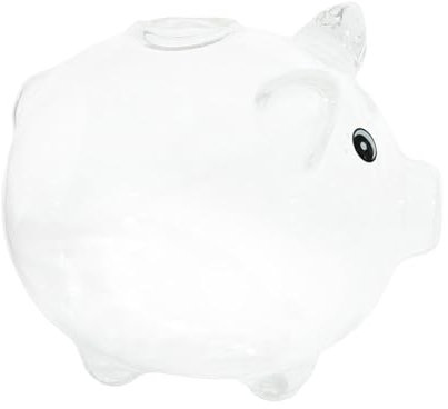 rockible Tirelire Cochon en Verre Tirelire Mignonne, Pot d'économie d'argent de nouveauté drôle, Tirelire d'économie, Pot en Verre pour la décoration d'entrée, Transparent