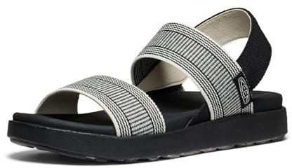 KEEN Damen Elle Backstrap Sandalen mit Keilabsatz, Black/Star White, 35.5 EU