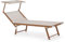 Decor Space Lettino prendisole Woody in texilene per giardino e balcone con tettuccio Struttura effetto legno 2 Pezzi