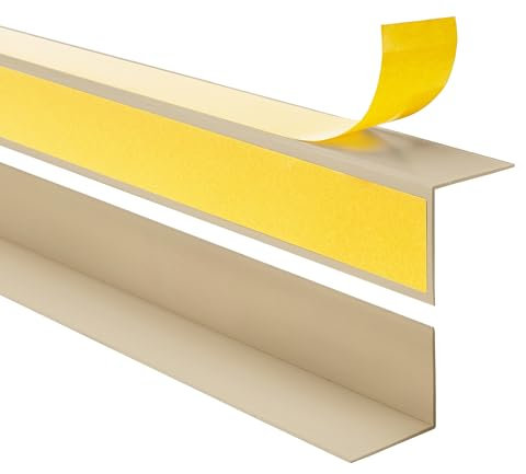 Quest Winkelleiste Kantenschutz Selbstklebend – Kunststoff PVC – für Innenecken – 20x20mm, 100cm, Beige