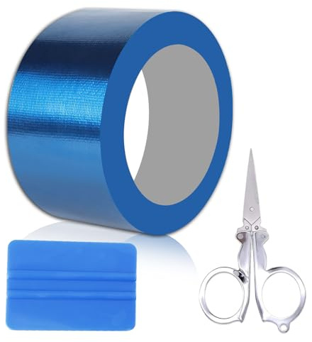 Eowppue Pool Reparaturset 8m, Planen-Reparaturband-Set Mit Schere und Schaber, Komplettes Pannenhilfeset für Pool und Outdoor