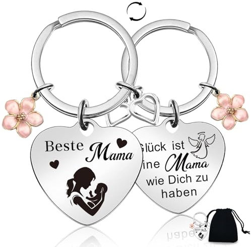 BOYATONG Muttertagsgeschenke für Mama, Glück ist eine Mama wie dich zu haben Schlüsselanhänger, Geschenke für Mama Muttertag Geschenk Geburtstagsgeschenk